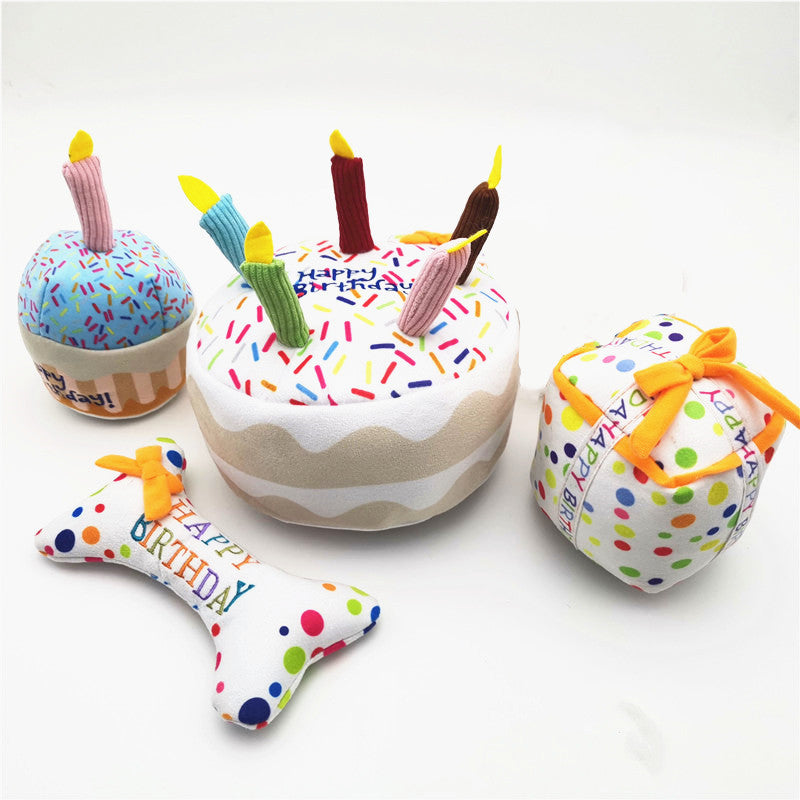 Pawty Time Birthday Cake Dog Toy