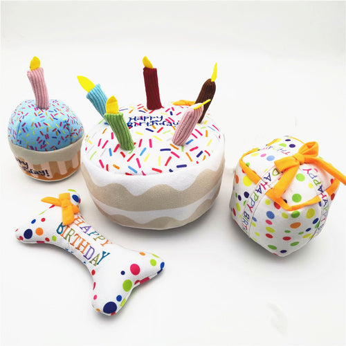 Pawty Time Birthday Cake Dog Toy