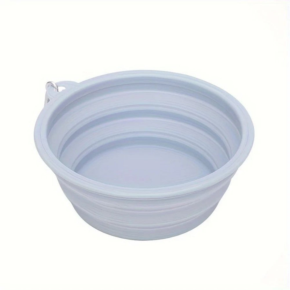 Hanging Dog Pet Folding Silicone Bowl Outdoor Travel Portable Food Water Container Feeding Tray Bowl Macaron Color Pet Supplies