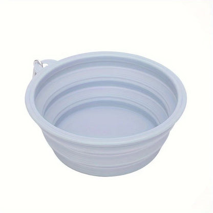 Hanging Dog Pet Folding Silicone Bowl Outdoor Travel Portable Food Water Container Feeding Tray Bowl Macaron Color Pet Supplies