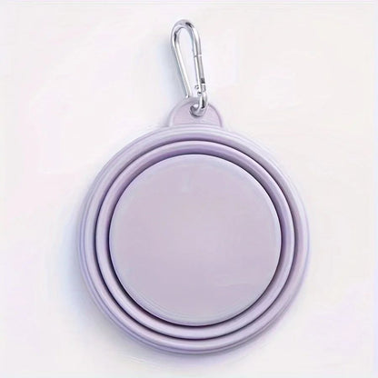 Hanging Dog Pet Folding Silicone Bowl Outdoor Travel Portable Food Water Container Feeding Tray Bowl Macaron Color Pet Supplies