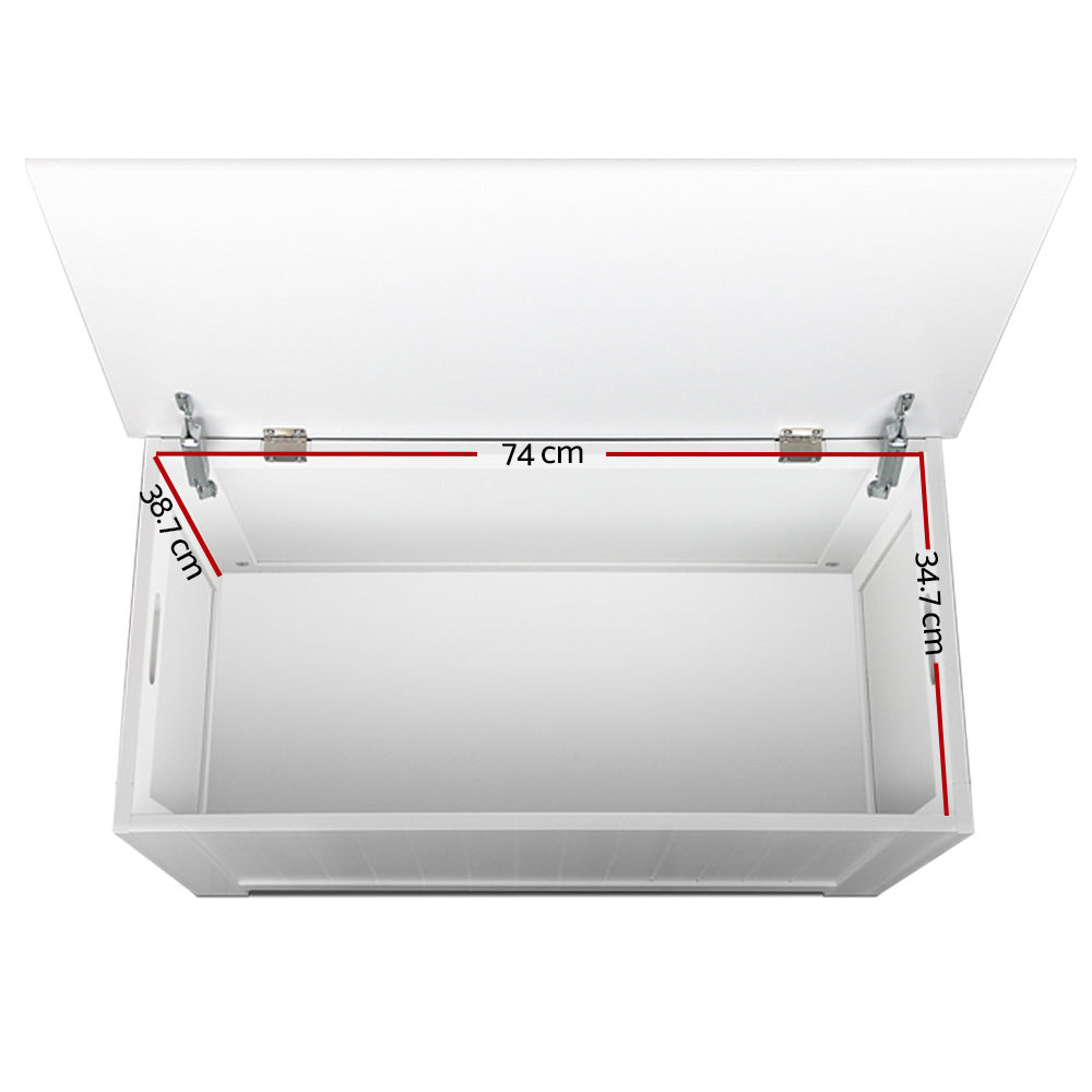 NNEDSZ Kids Wooden Toy Chest Storage Blanket Box White Children Room Organiser-1