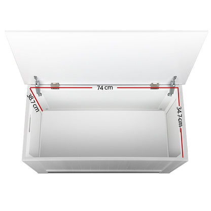 NNEDSZ Kids Wooden Toy Chest Storage Blanket Box White Children Room Organiser-1