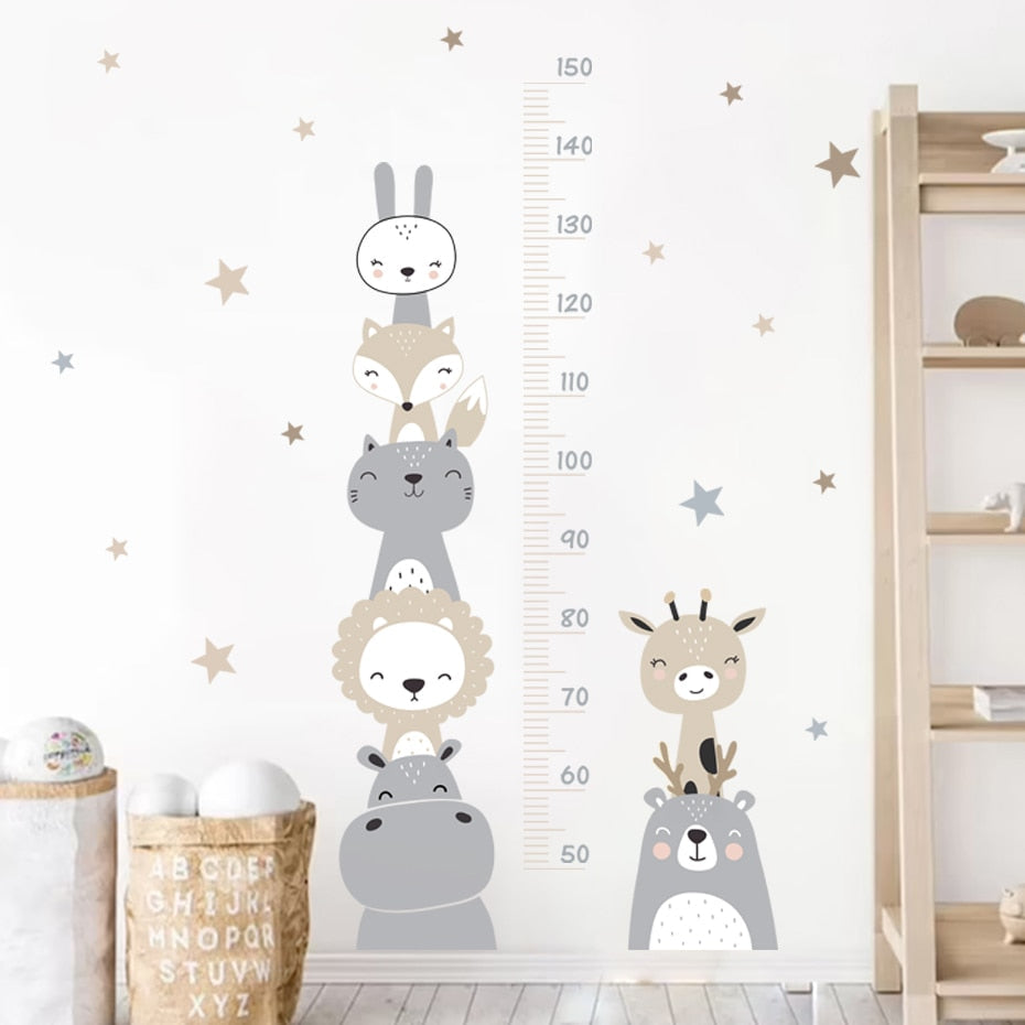 NNEOBA Baby Height Measurement Lion Animals Wall Sticker-1