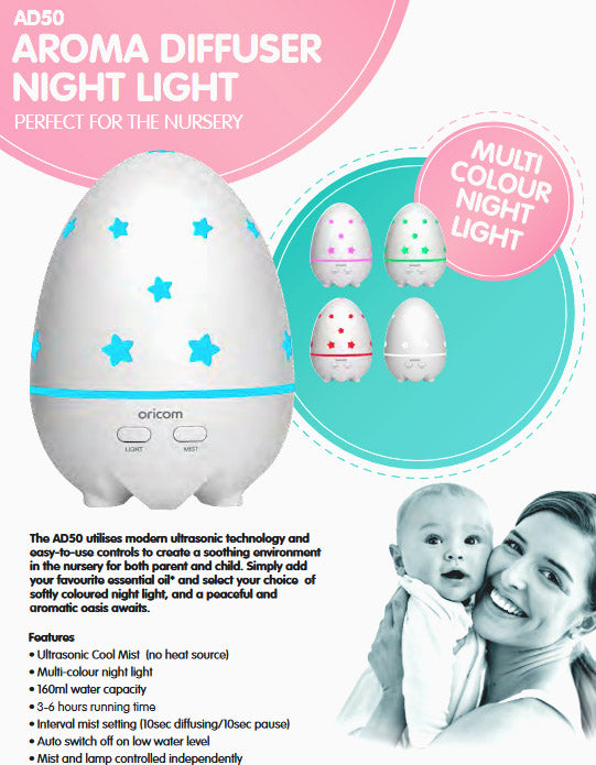 NNEDSZ Oricom Aroma Diffuser Humidifier & Night Light Baby Kids Room AD50-2