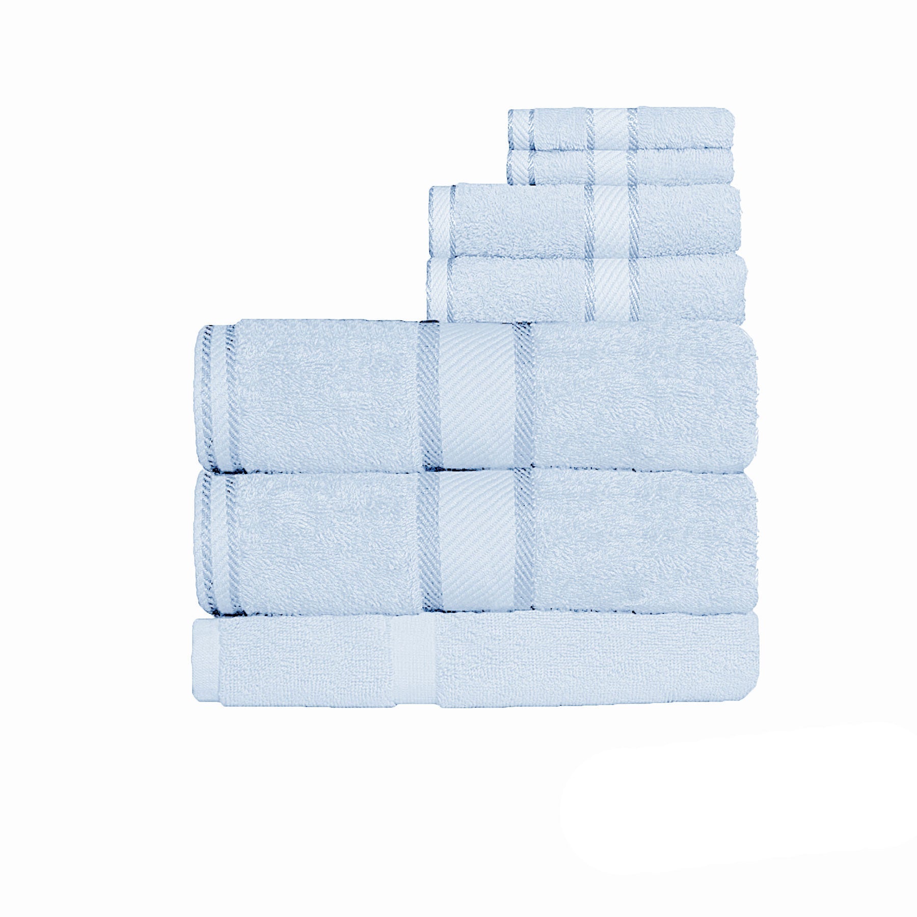 NNEDSZ 550gsm Cotton 7 Pce Bath Sheet Set Baby Blue-0