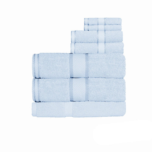 NNEDSZ 550gsm Cotton 7 Pce Bath Sheet Set Baby Blue-0