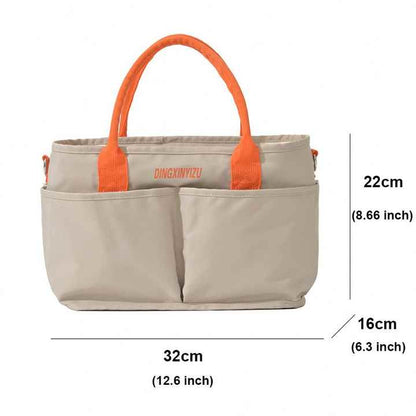 NNEDSZ Khaki Multi-Function Diaper Bag with Insulated Lining, Large Capacity Mommy Bag, Shoulder & Crossbody Baby Bag-1