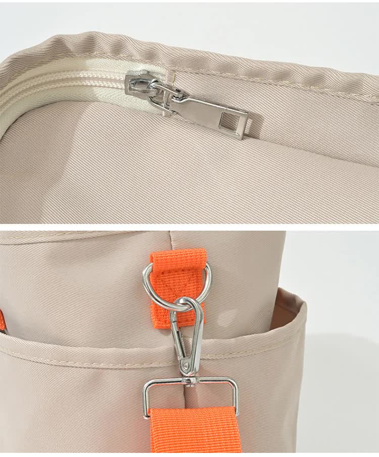 NNEDSZ Khaki Multi-Function Diaper Bag with Insulated Lining, Large Capacity Mommy Bag, Shoulder & Crossbody Baby Bag-3