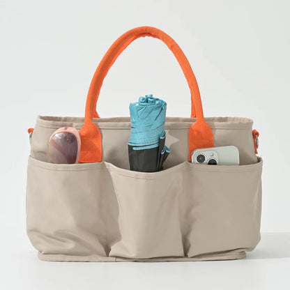 NNEDSZ Khaki Multi-Function Diaper Bag with Insulated Lining, Large Capacity Mommy Bag, Shoulder & Crossbody Baby Bag-4