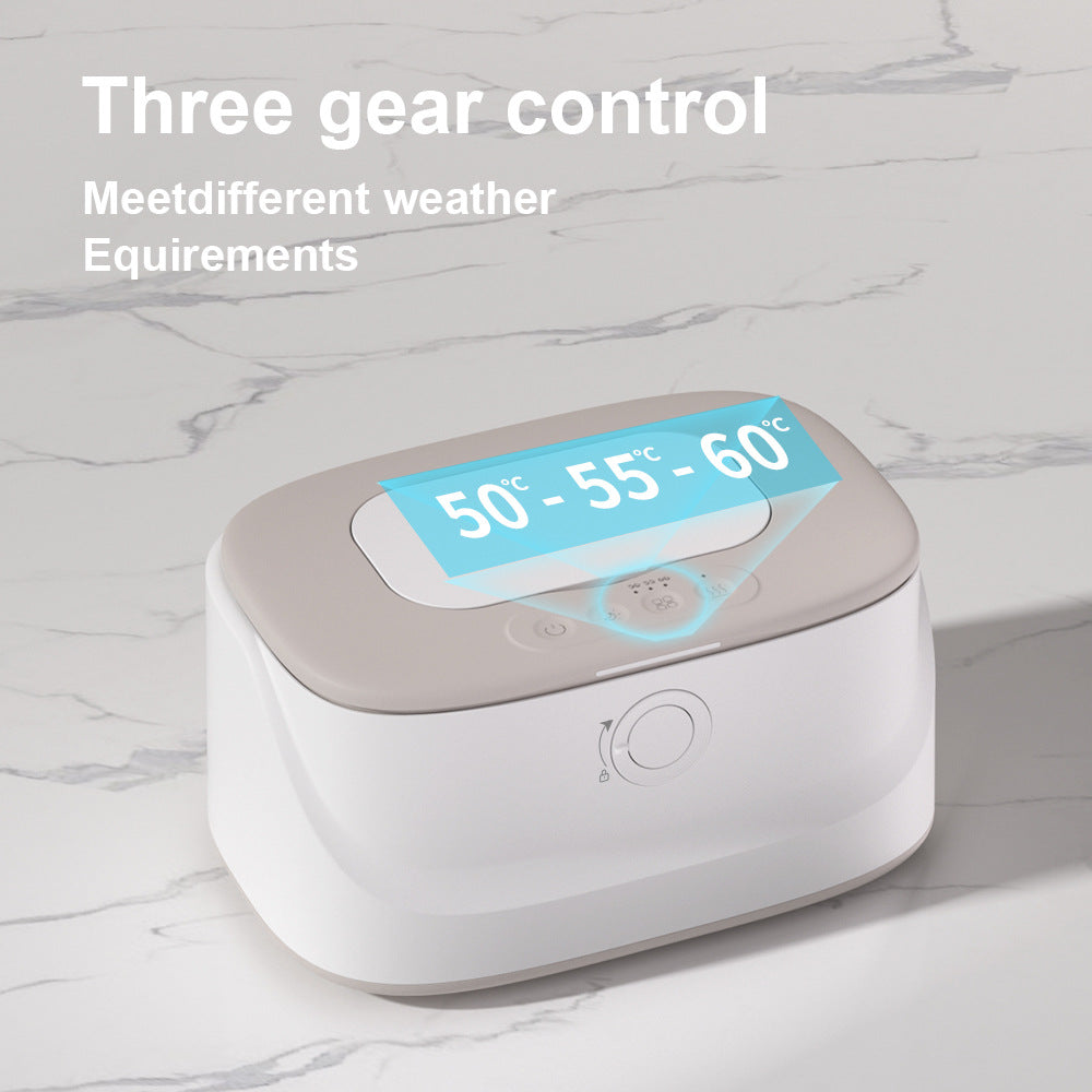 NNEDSZ White USB-Powered Baby Wet Wipes Warmer - Portable and Adjustable Heating-3
