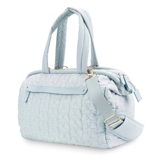 NNEDSZ Blue Quilted Pattern Large Capacity Mummy Bag - Stylish Baby Diaper Bag for Moms, Baby Stroller Bag with Multiple Compartments-0
