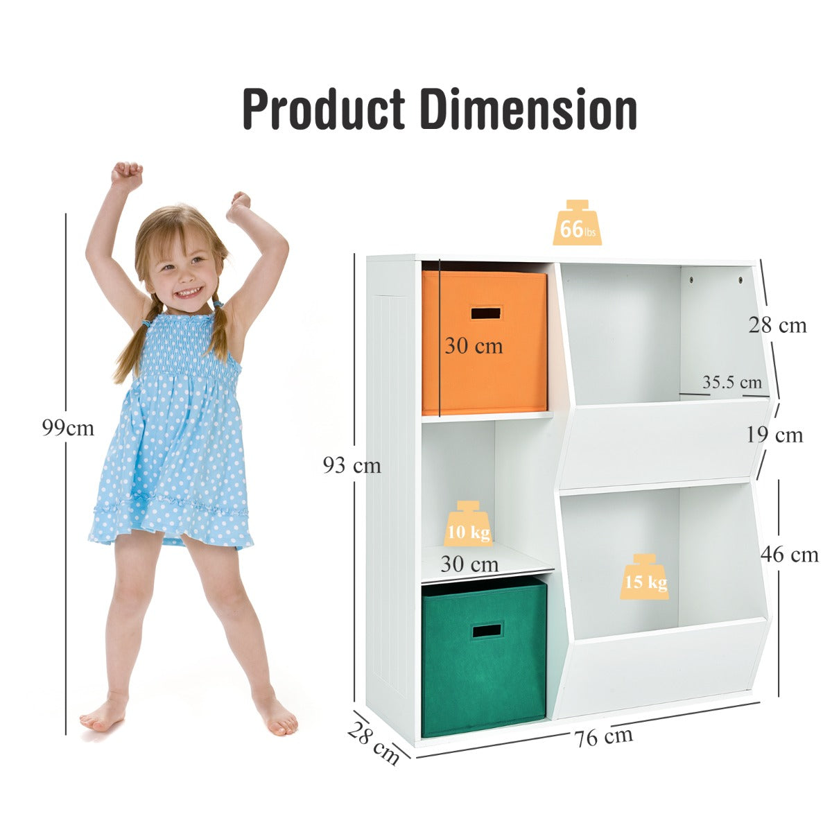 NNECW Kids Toy Storage with 2 Baskets for Kids Room-3