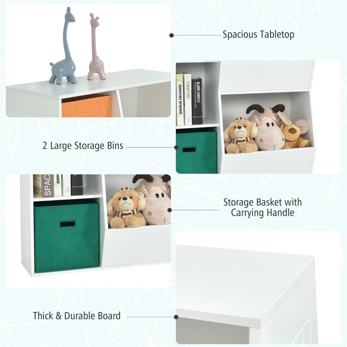 NNECW Kids Toy Storage with 2 Baskets for Kids Room-2